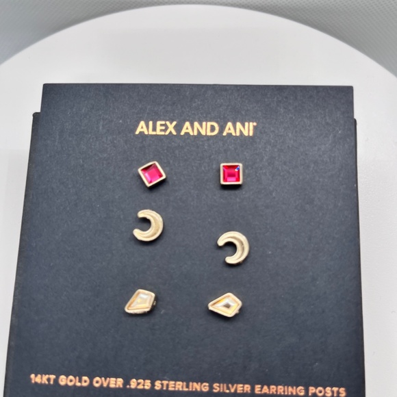 🌺Sterling Silver Alex And Ani Ruby Earrings. - Picture 5 of 6